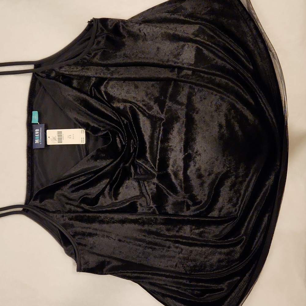 Maeve by Anthropologie Plus Black Velvety Top Sz 2X